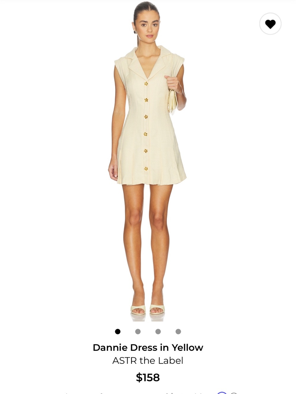 Astr the Label Dannie Dress Yellow XS